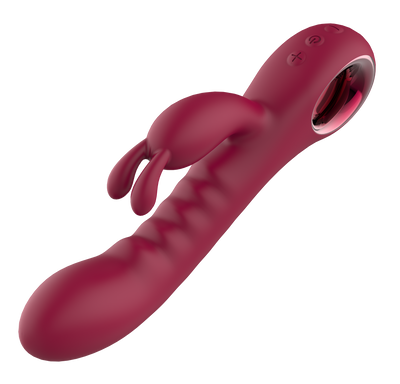 Glam Burgundy Rabbit Vibrator With Handle