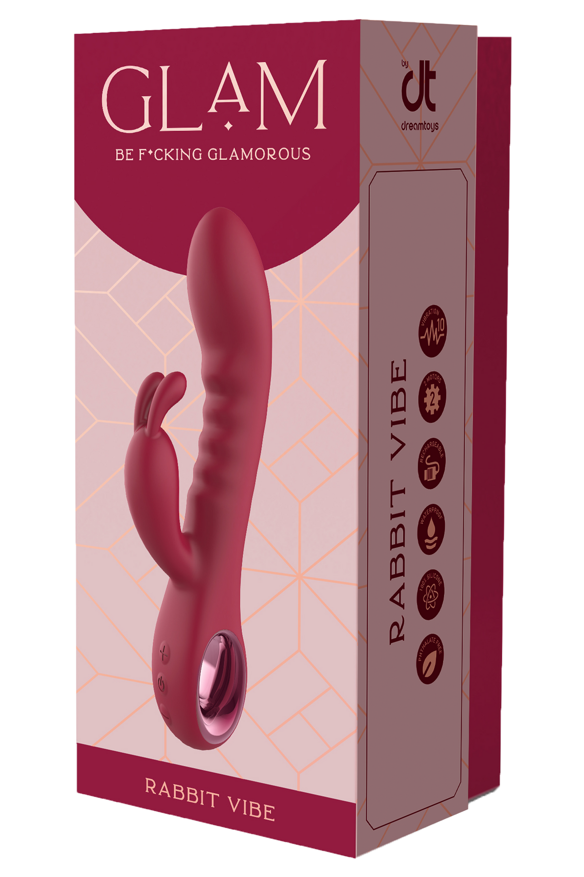 Glam Burgundy Rabbit Vibrator With Handle