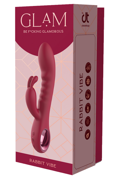 Glam Burgundy Rabbit Vibrator With Handle