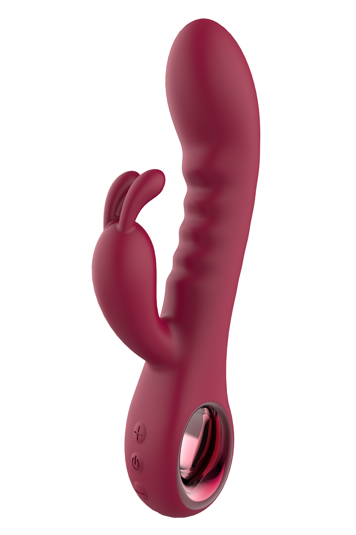Glam Burgundy Rabbit Vibrator With Handle