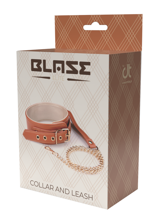 Blaze Elite Cognac Collar And Leash