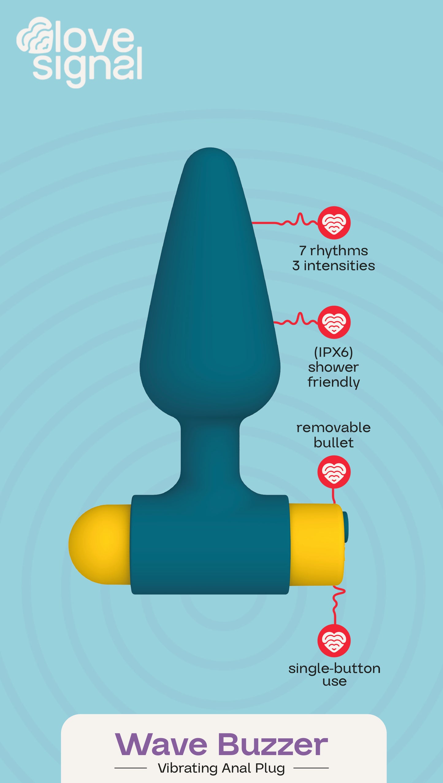 Dreamtoys Love Signal Wave Buzzer Anal Plug