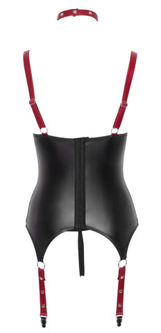 Cottelli Black And Red Shelf Basque And Thong Set