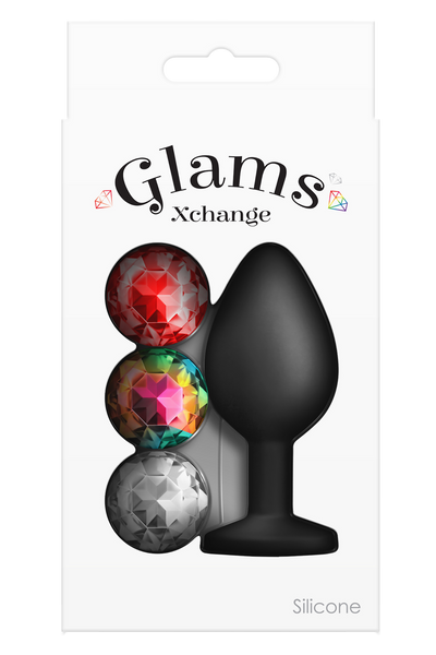 NS Novelties Glams Xchange Medium Plug With 3 Changeable Gems