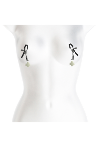 Bound Nipple Clamps Glow in the Dark Gunmetal