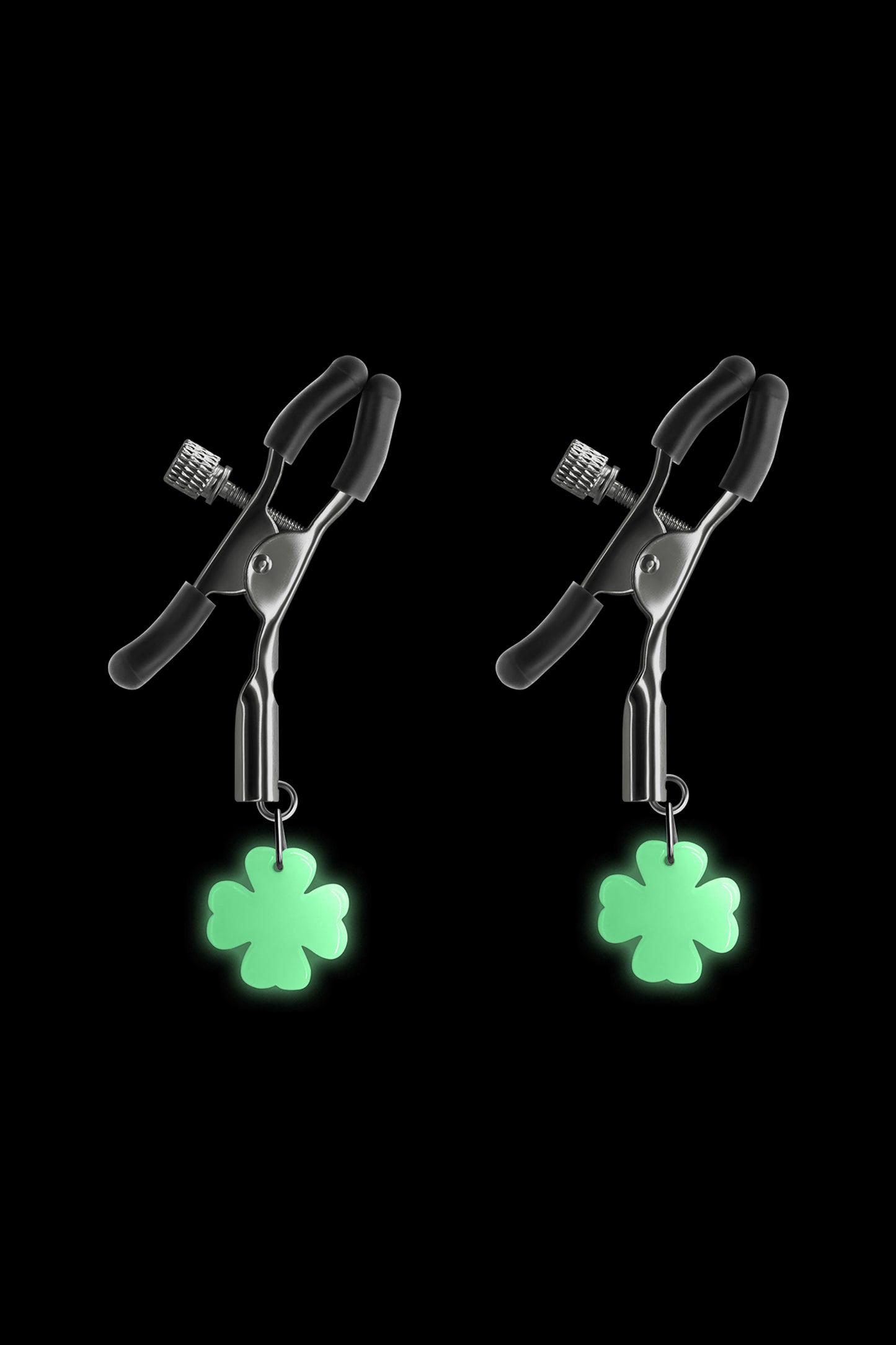 Bound Nipple Clamps Glow in the Dark Gunmetal