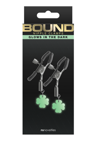 Bound Nipple Clamps Glow in the Dark Gunmetal