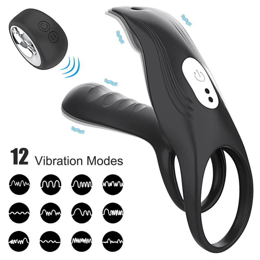 Loveangels Remote Control Double Vibrating Ring With Penis Holster