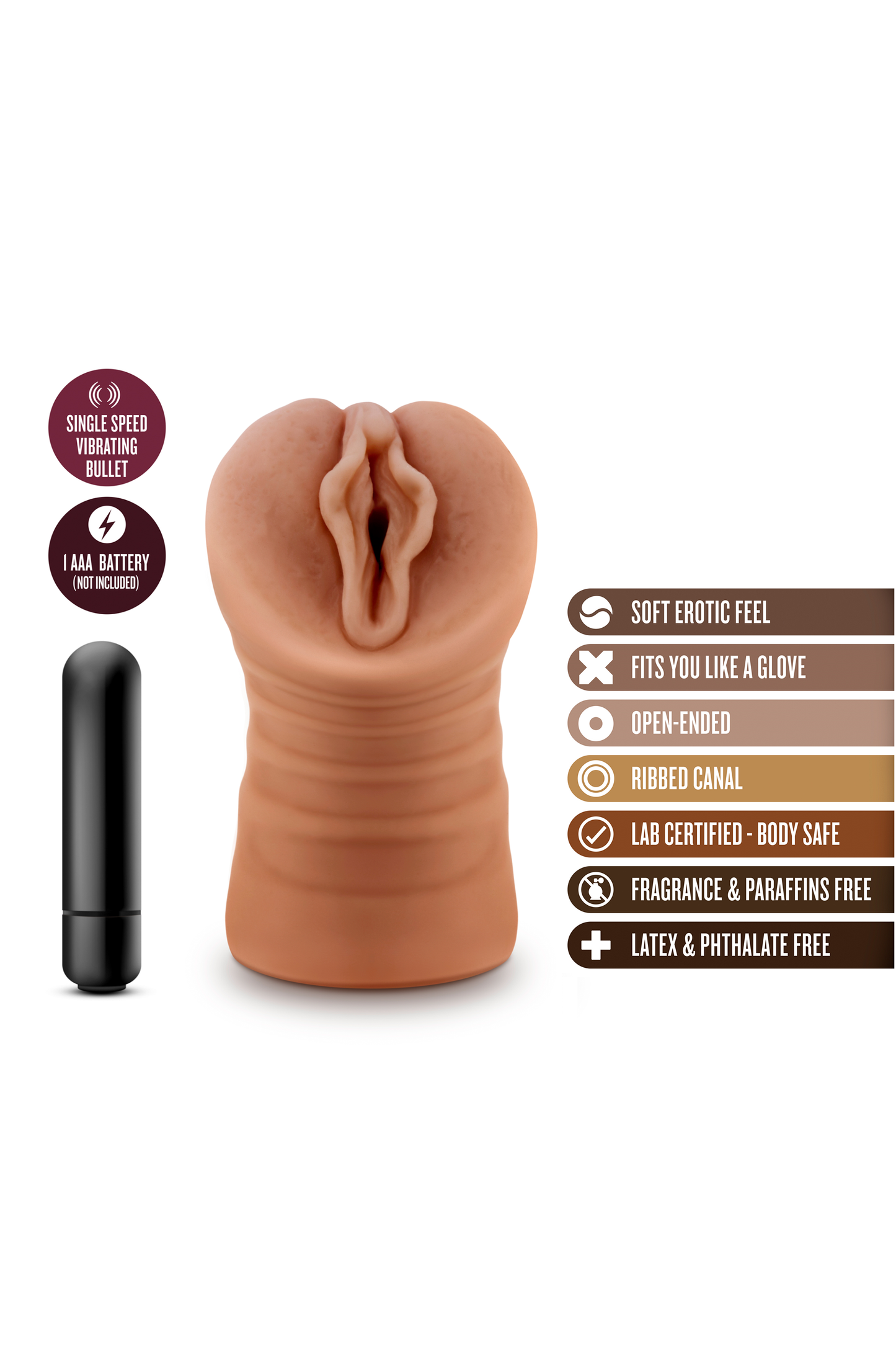 M for Men Sofia Mocha With Bullet Vibrator