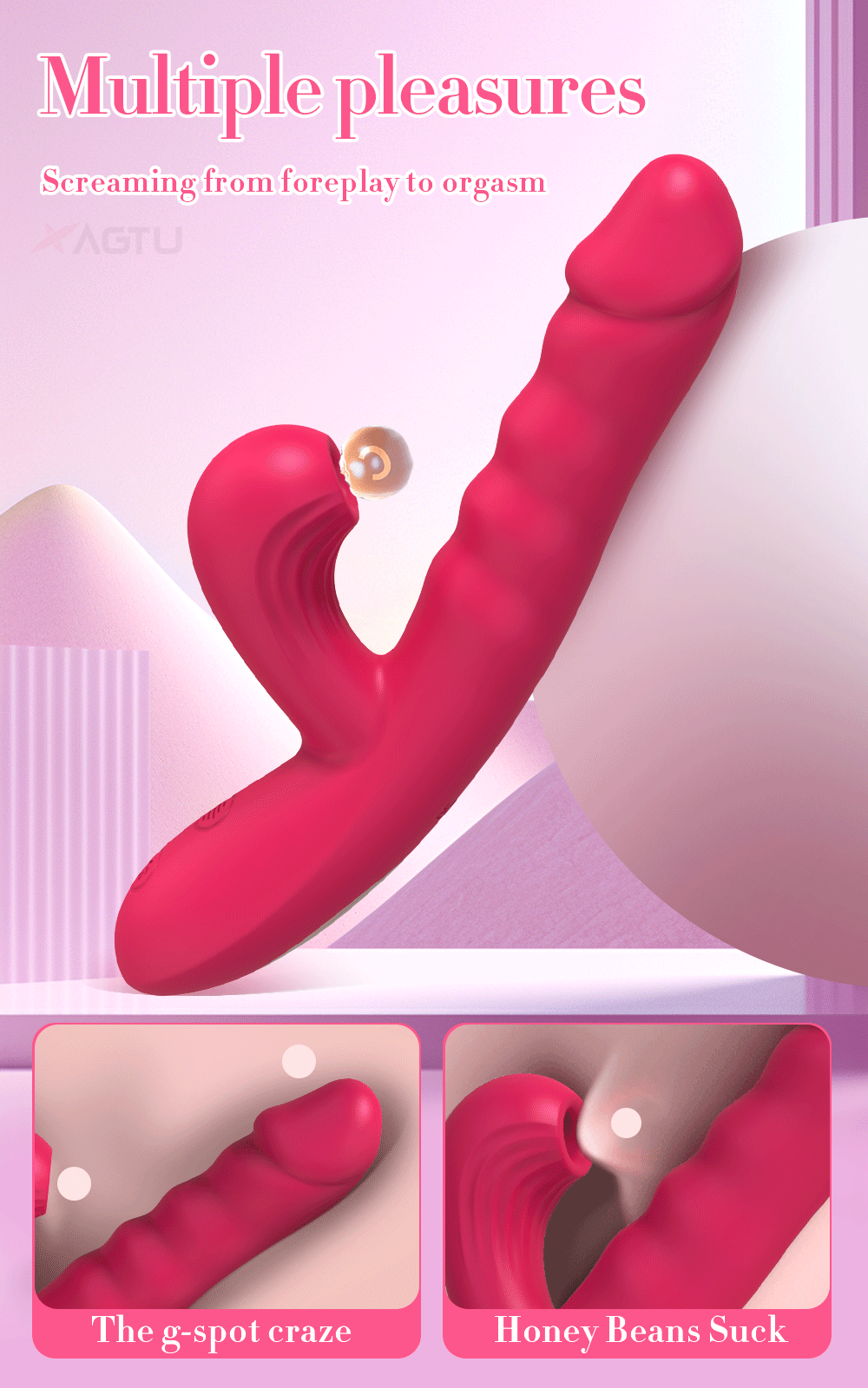 Loveangels Rabbit Vibrator with Thrusting and Air Pulse Stimulator
