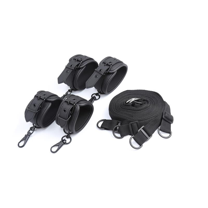 IntoYou Black Shadow Vegan Leather Bed Restraints