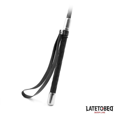 LATETOBED BDSM LINE Classic Whip Silver Details 60cm handle silver