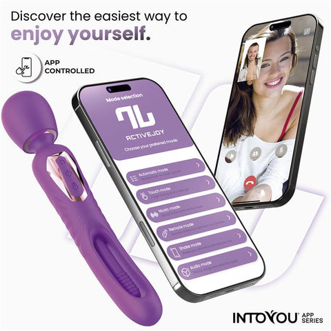 IntoYou App Series Salma Vibrating Dual Ended Wand With Flapping Tongue
