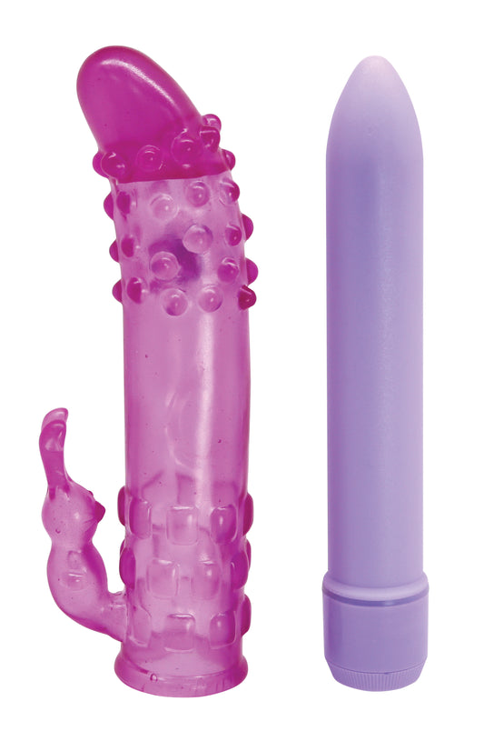 Duo Touch Vibrator and Rabbit Sleeve Set
