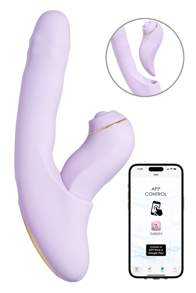 Svakom DuoGlow App Control Thrusting Beaded Vibrator With Pulsating Stimulator