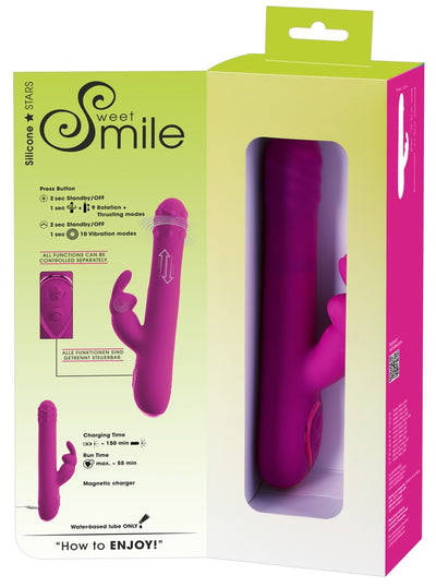 Sweet Smile Rabbit Vibrator With Rotation And Thrusting