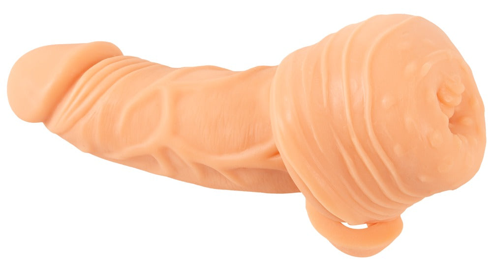 Nature Skin 2in1 Vibrating Extension Masturbator With Remote