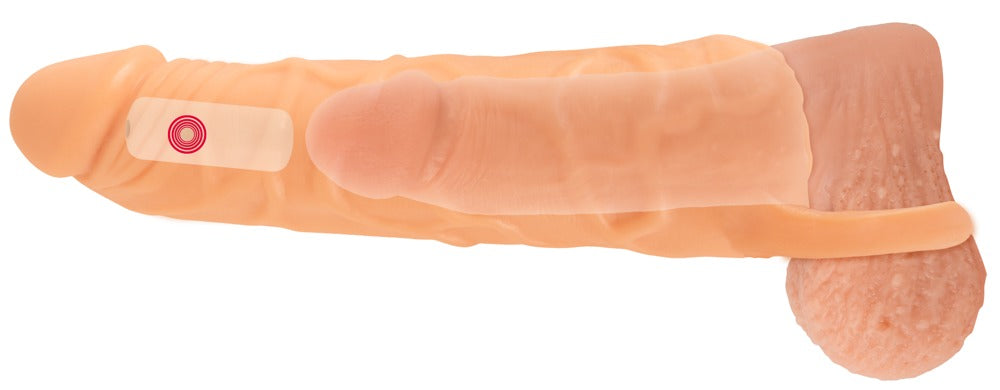 Nature Skin 2in1 Vibrating Extension Masturbator With Remote