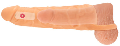 Nature Skin 2in1 Vibrating Extension Masturbator With Remote