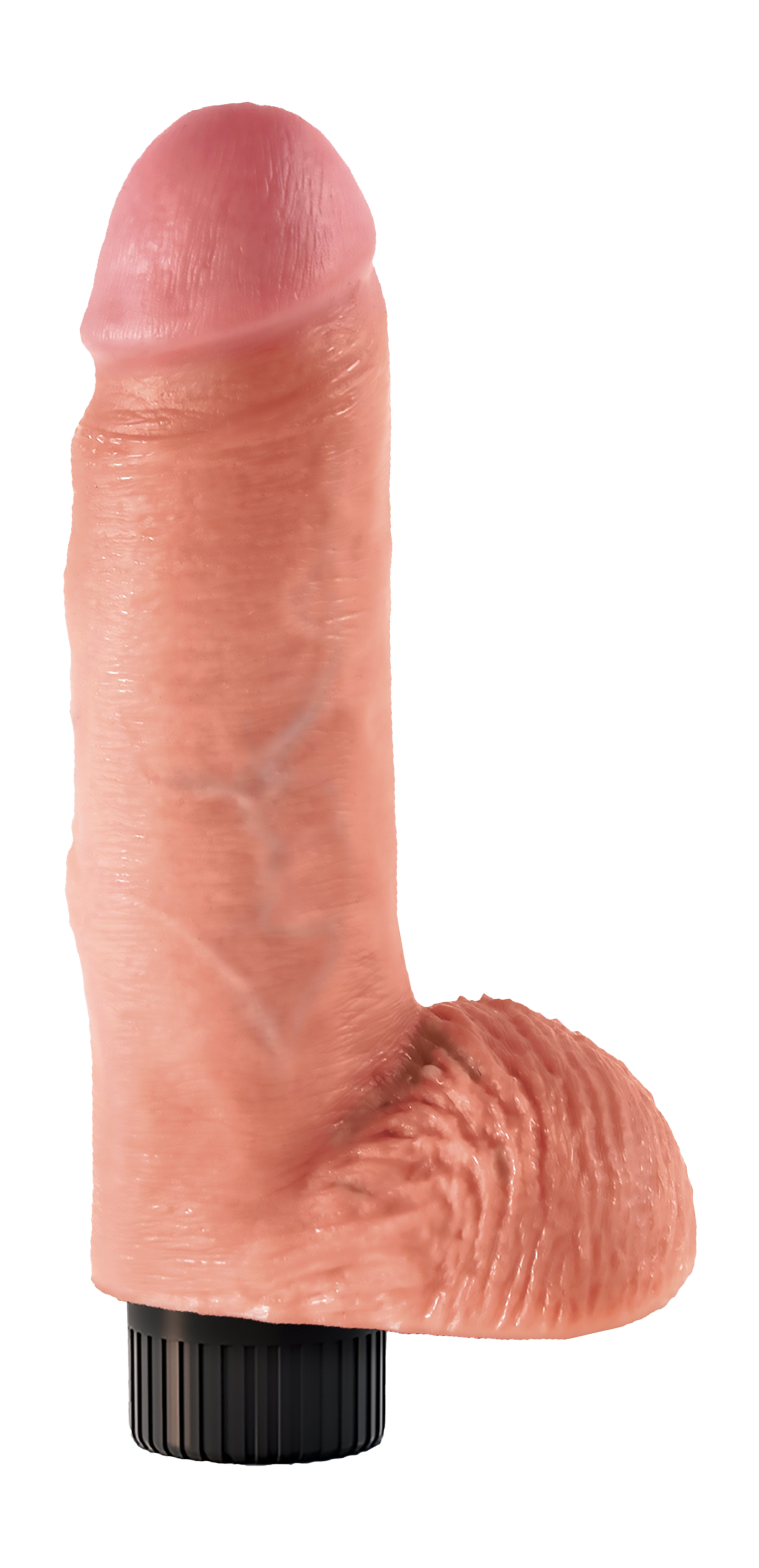 King Cock 7 Inch Vibrating Cock With Balls Light