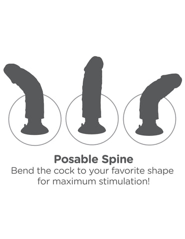 King Cock 7 Inch Vibrating Cock With Balls Light