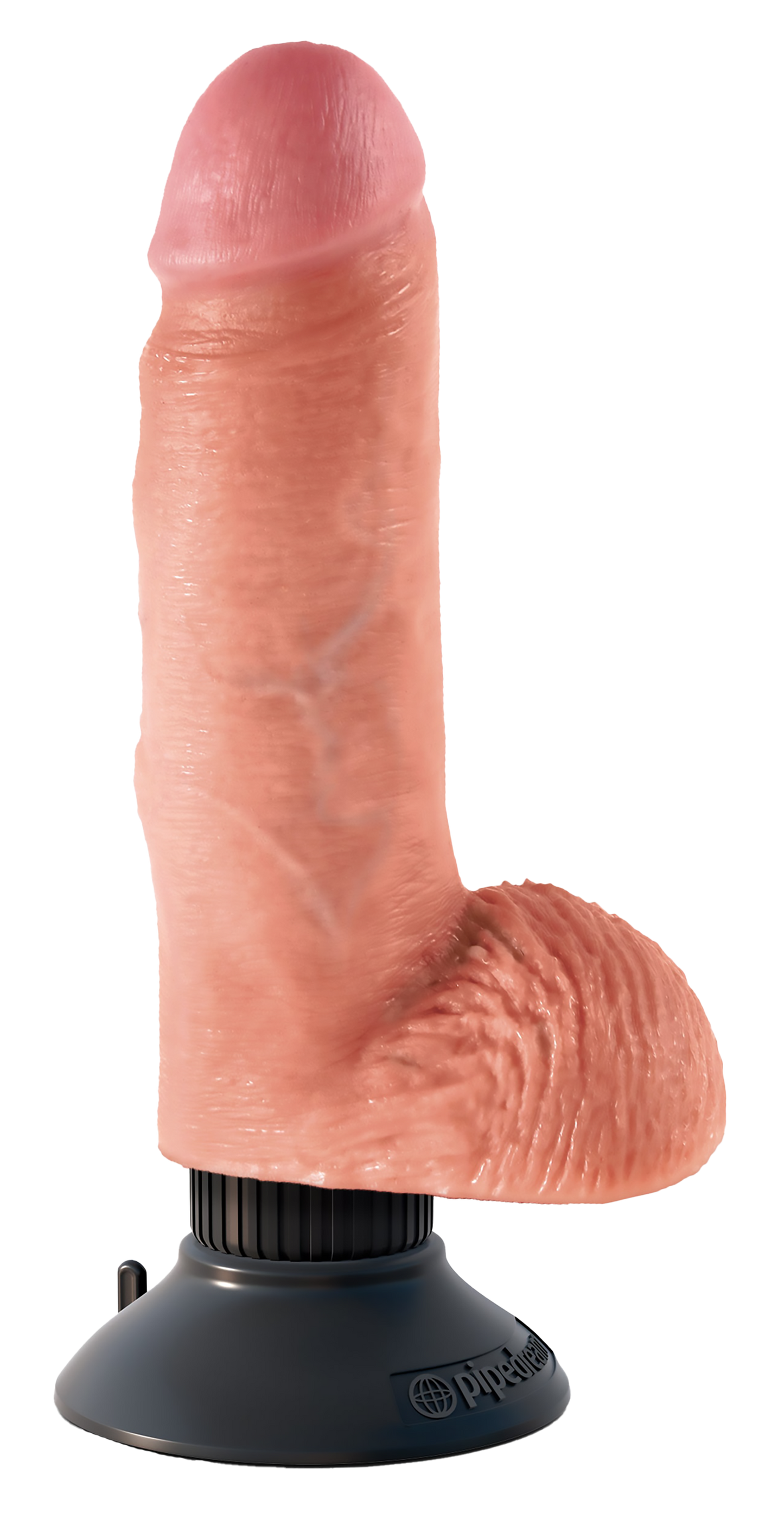 King Cock 7 Inch Vibrating Cock With Balls Light