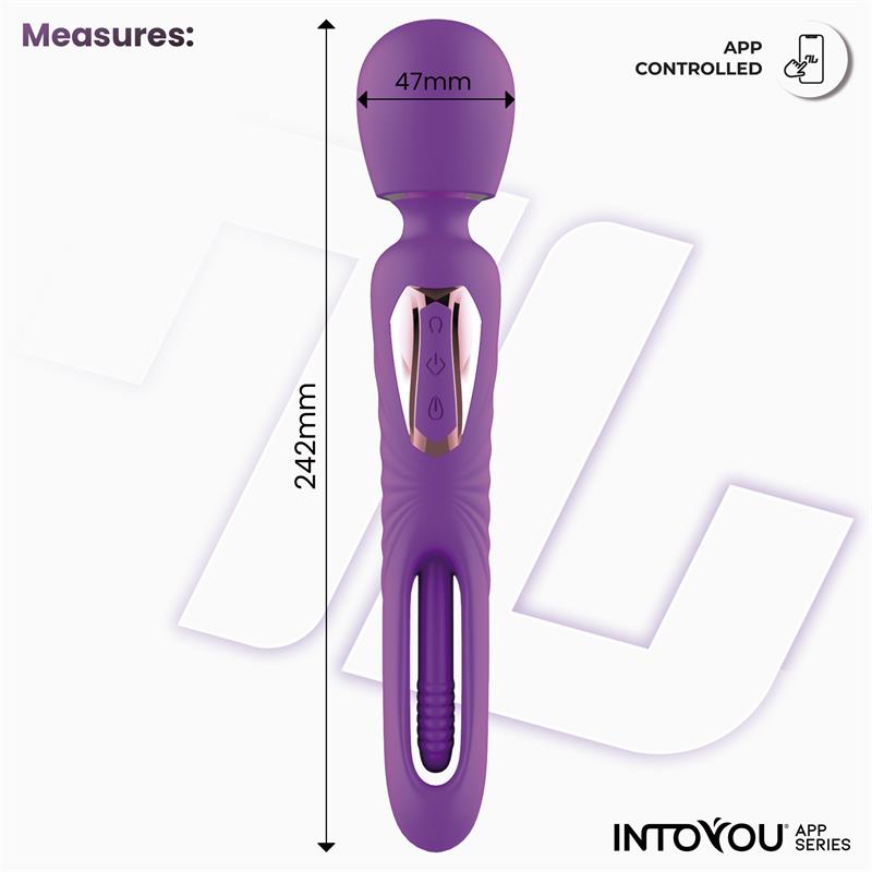 IntoYou App Series Salma Vibrating Dual Ended Wand With Flapping Tongue