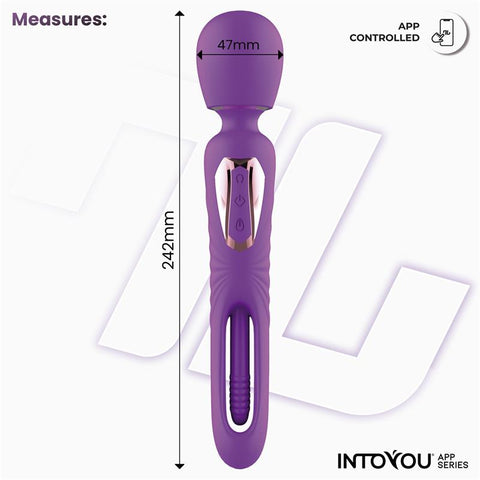 IntoYou App Series Salma Vibrating Dual Ended Wand With Flapping Tongue