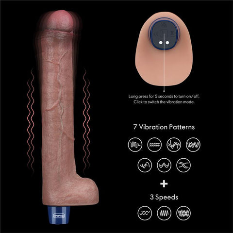 Lovetoy 10.5 Inch Real Softie Rechargeable Silicone Dildo Vibe