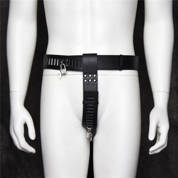 Bondage Boutique Leather Chastity With Wrist Cuffs And Lock