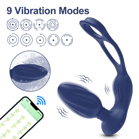 Loveangels App Control Vibrating Prostate Massager With Double Ring