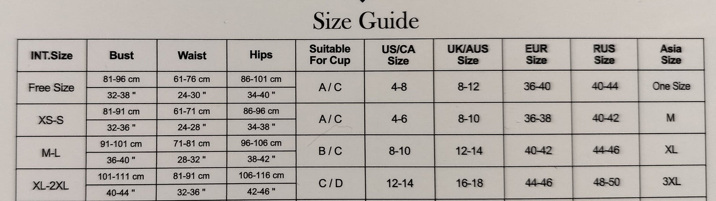 Adalet size guide