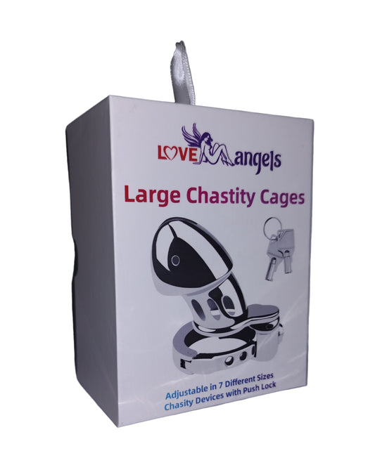 Adjustable Large Chastity Cage With Push Lock box