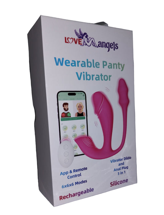 App Control Panty Vibrator with Dildo and Anal Plug box