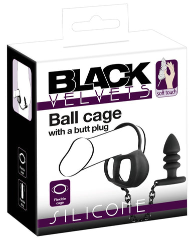 Black Velvets Ball Cage With Butt Plug box