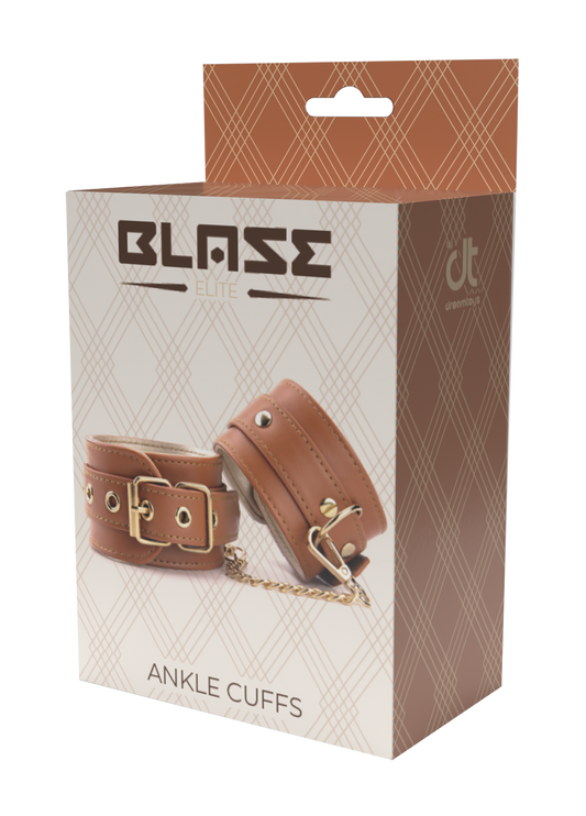 Blaze Elite Cognac Vegan Leather Anklecuffs box