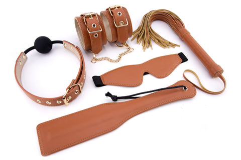 Blaze Elite Cognac Vegan Leather BDSM Set