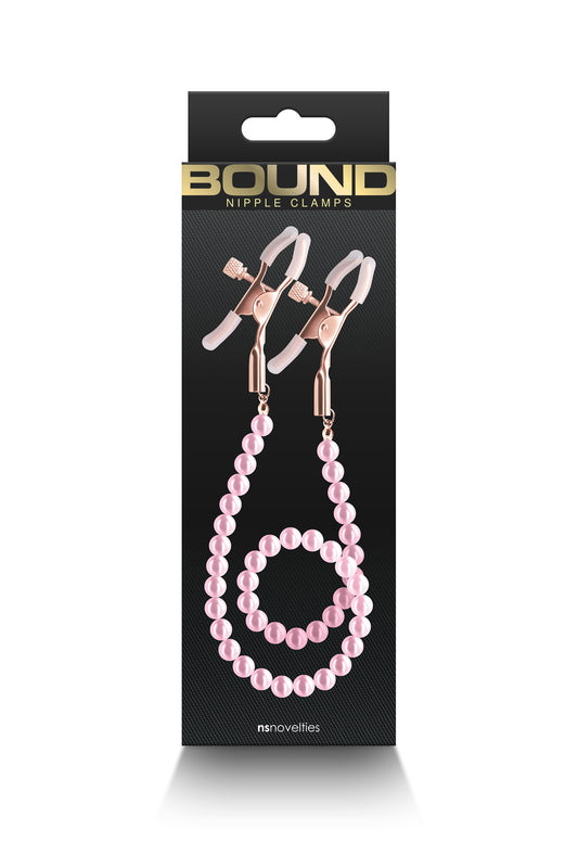 Bound Nipple Clamps With Pink Pearl Chain box