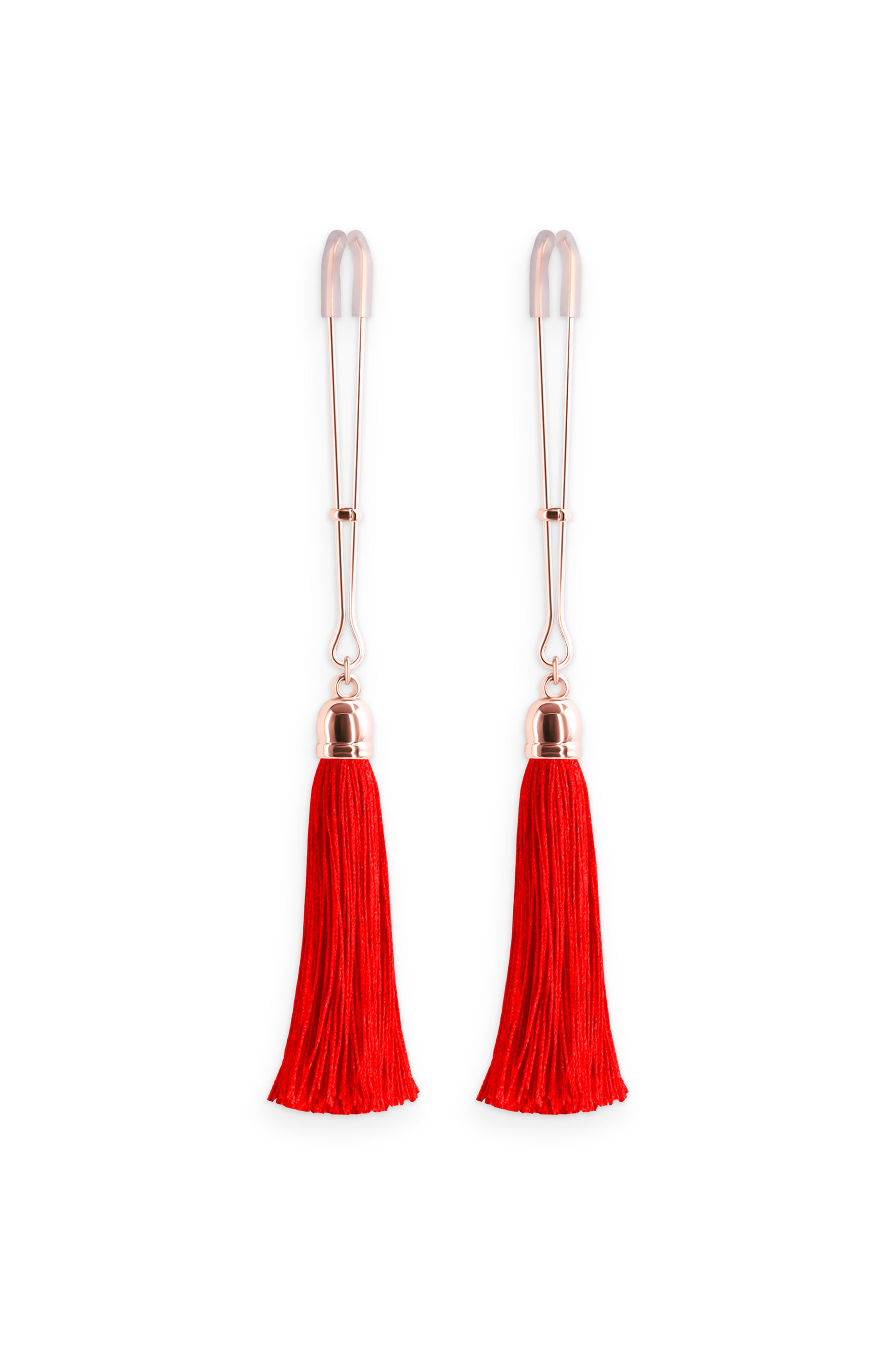 Bound Nipple Clamps With Tassels red