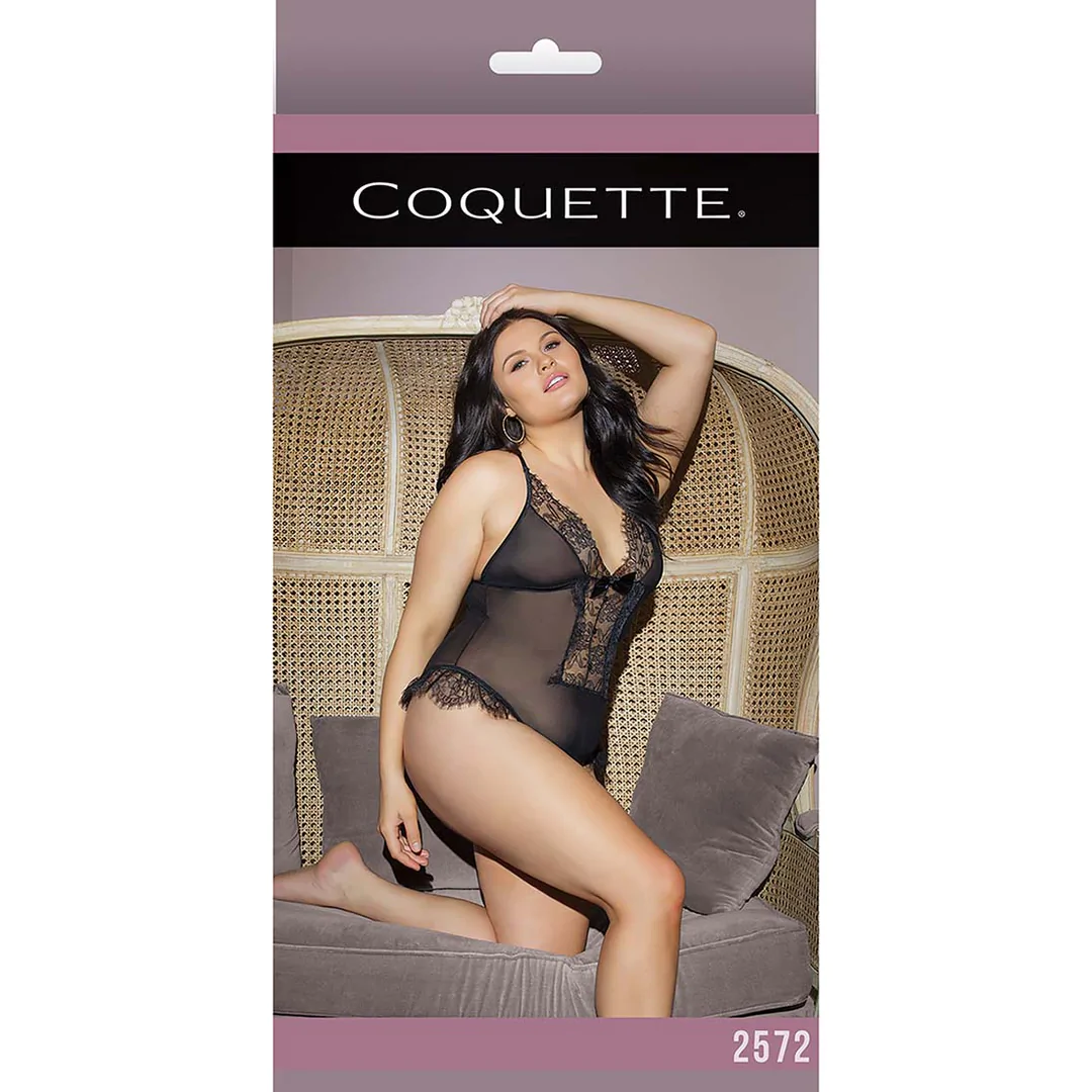 Coquette Transparent Crotchless Teddy box