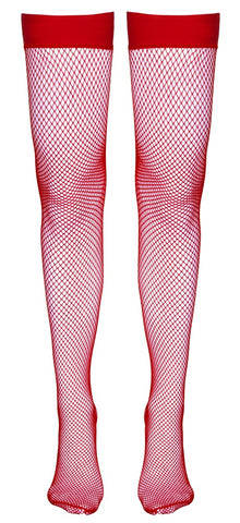 Cottelli Red Fishnet Hold Up Stockings