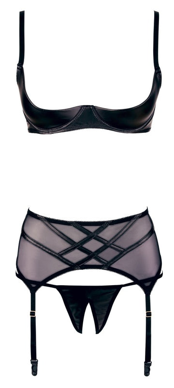 Cottelli Shelf Bra And Suspender Set front