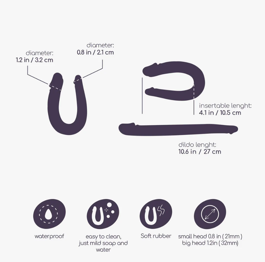 Crushious Deep Diver - Double Dildo With Anal Lubricant size and details