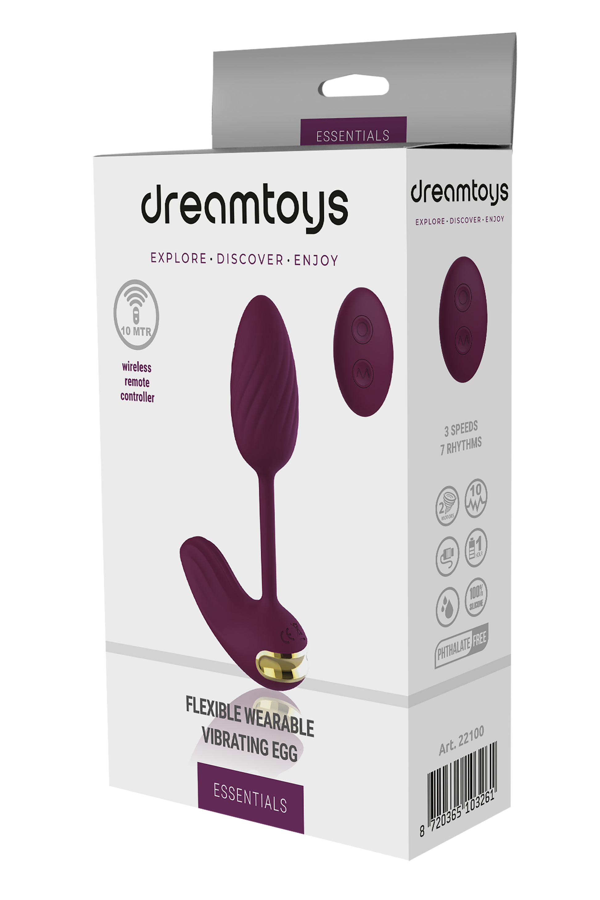 Dream Toys Essentials Flexible Wearable Vibrating Egg box