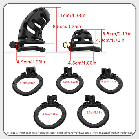 Loveangels Chastity Cage Set With 2 Cages And 5 Rings