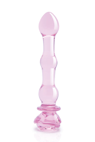 Glaze Glass Rosebud Beaded 8 Inch Dildo