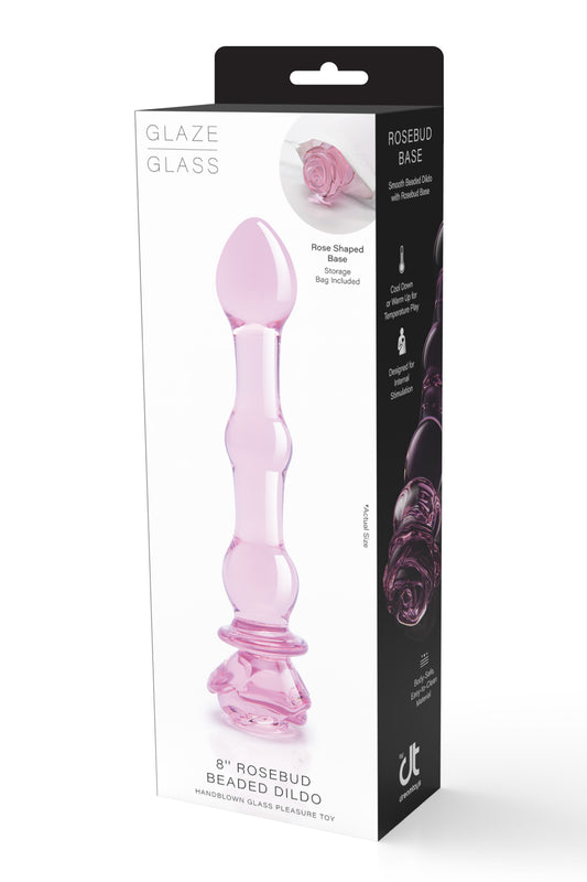 Glaze Glass Rosebud Beaded 8 Inch Dildo box