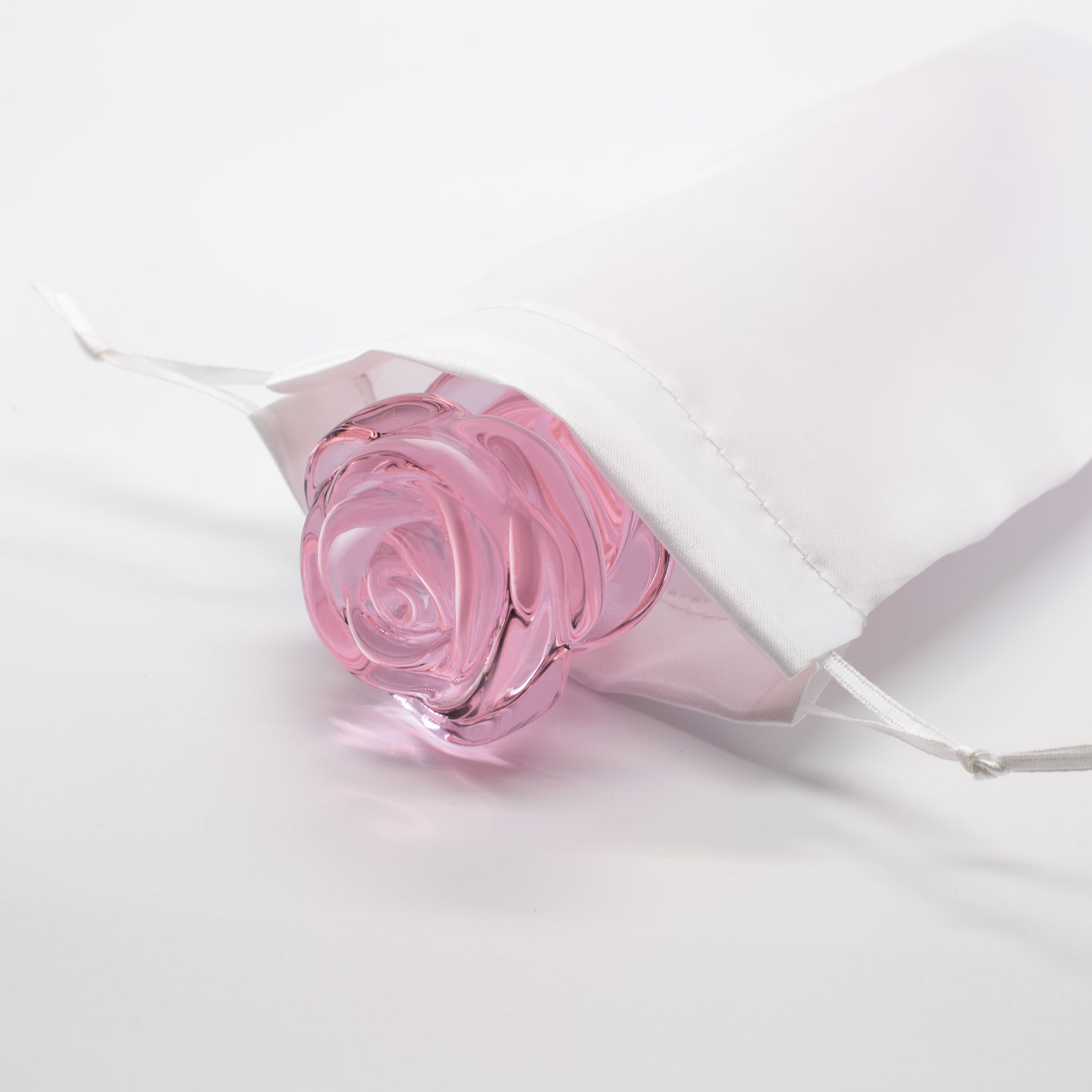 Glaze Glass Rosebud Spiral G-Spot 9 Inch Dildo top