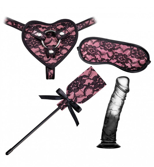 Guilty Pleasure Solid 7 Inch Strap On Gift Set pink