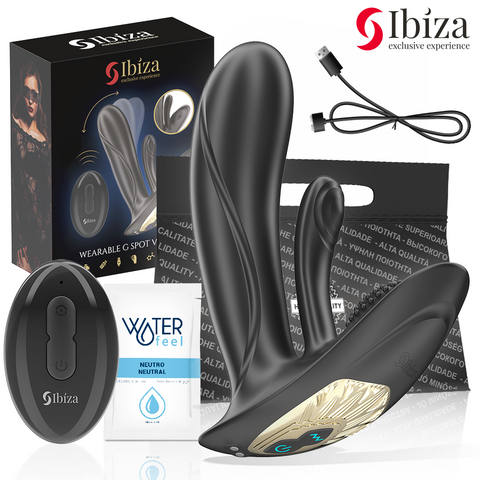 Ibiza Wearable G-Spot Vibrator with box, remote, charger, bag and lube sample
